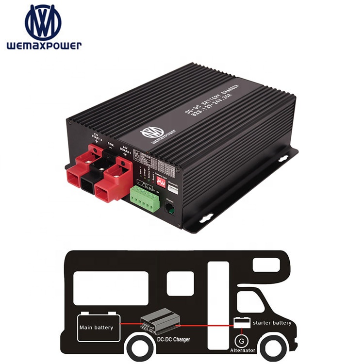 12V to 24V 29.2V 29.4V 25.2V 25A Smart Vehicle RVs DC to DC Step-up Lead Acid LiFe-PO4 Li-ion Battery Charger
