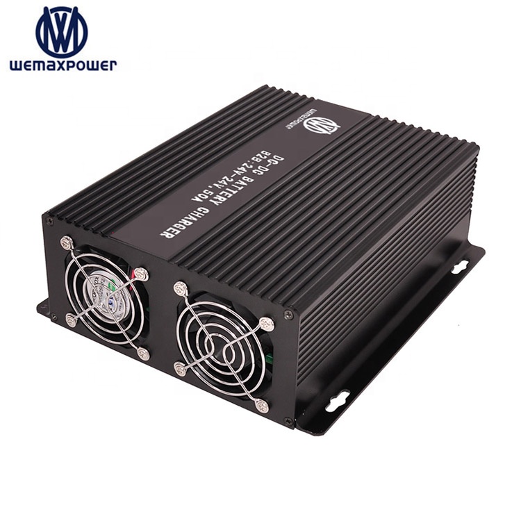 Lead Acid Life-po4 Lithium-ion 50Amp Smart Vehicle Buck Boost Battery Charger DC 24V to DC 24V 25.2v 29.2v 29.4v