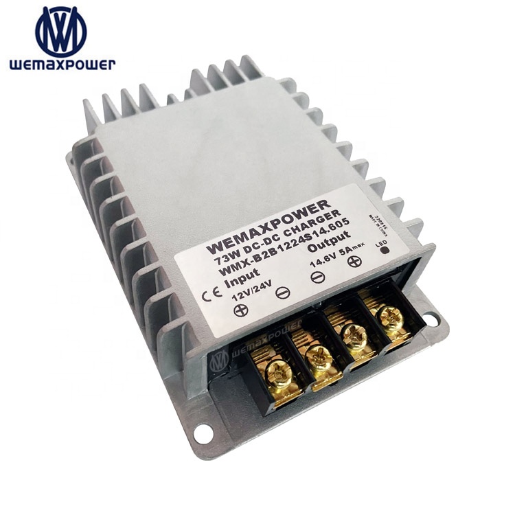 Constant Current Full Automatic Waterproof Vehicle 12V to 14.6V 5A DC to DC Buck and Boost Battery Charger