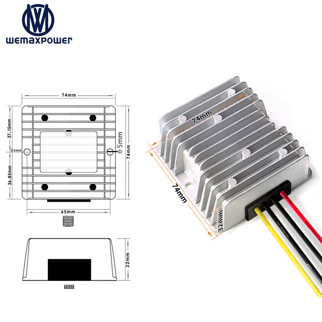High Efficiency 96% Car Laptop Notebook Voltage 24vdc Step Down 19vdc Module 8A 24v Dc to 19v Dc Converter