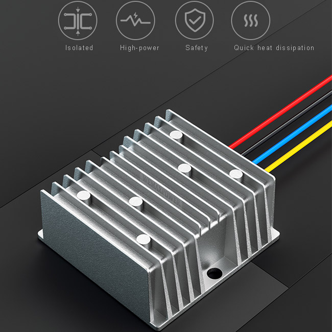 Isolated DC Voltage Converter 80V-150V to 5V 100W 20A Step Down Regulator for Industrial Motor Applications IP67 Waterproof