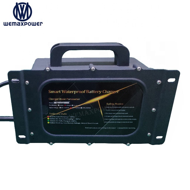 Waterproof 36V 20A CE Certified WEMAXPOWER WMX-BC3620W Portable Battery Charger for Ebike Forklift Golf Cart 42V-44.1V Outputs