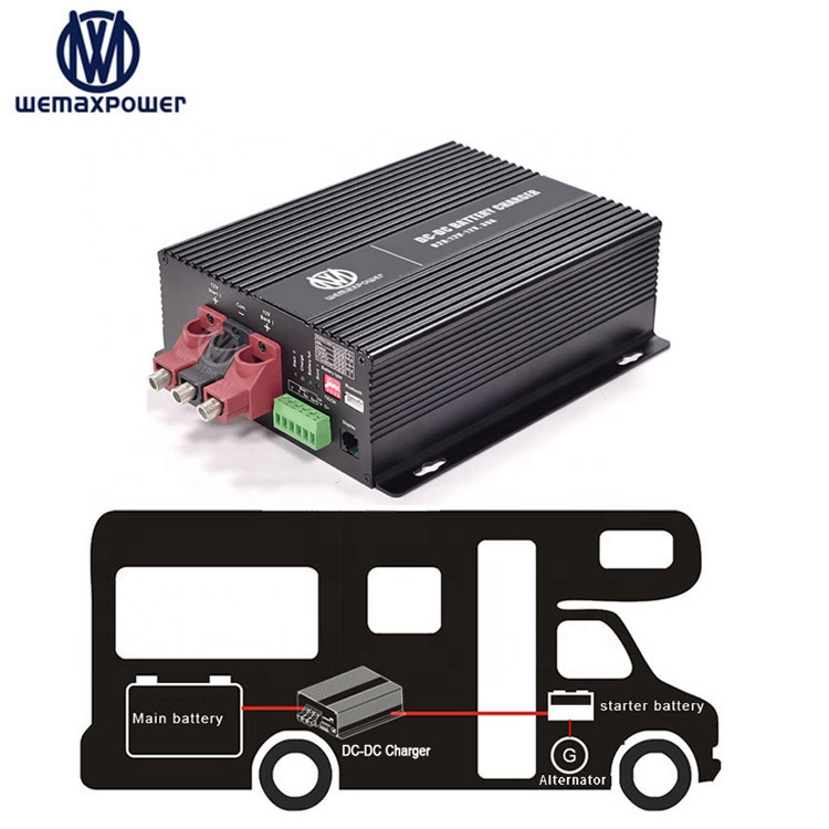 For Rvs Campers 12V to 14.6V 14.2V 13.8V 13.5V 12.6V Dc to Dc Charger 60A for Li-ION LiFePO4 Lead Acid Battery
