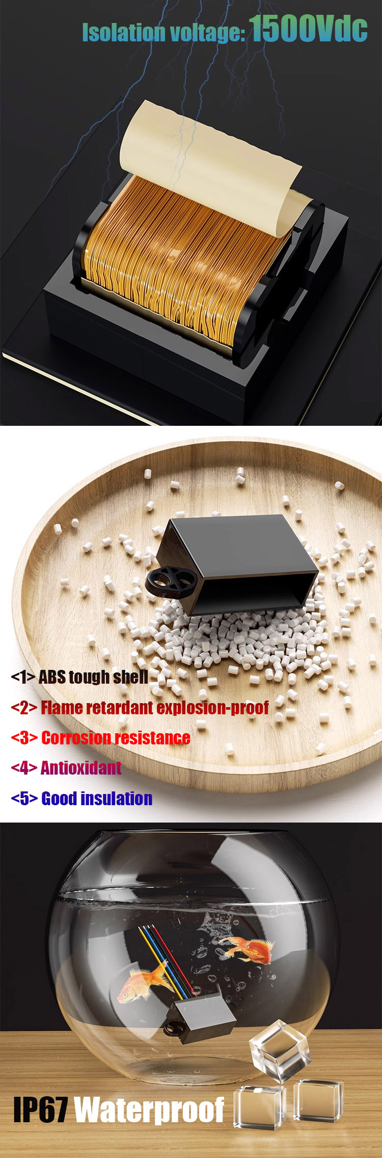 36VDC 48VDC to 12VDC 5A Isolated DC Step Down Converter Single Phase for Motor & Air Conditioner Applications