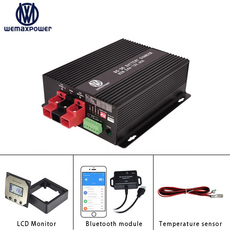 Charge Lead Acid LiFePO4 Lithium Vehicle RV Camper 14.6V 14.7V 12.6V 60A Smart DC DC Portable Aluminum Battery Charger