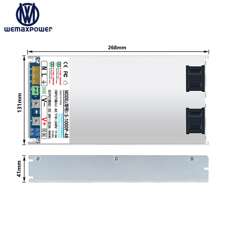 1000W AC100V-240V Input 24V/36V/48V/60V/72V/110V/150V Output Switching Power Supply With Active PFC Power Factor Correction