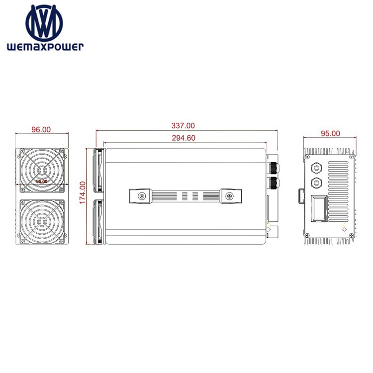 WEMAXPOWER Lead Acid LifePO4 Lithium Electric Sightseeing Patrol Floor Scrubber 12v 100a Battery Charger