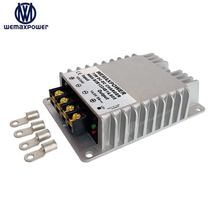 Waterproof IP68 Lead Acid /Li-ION /LiFePO4 Battery on RVs, Exposed Cars, Campers, Ships 12v to 14.6v 10A Dc/dc Charger