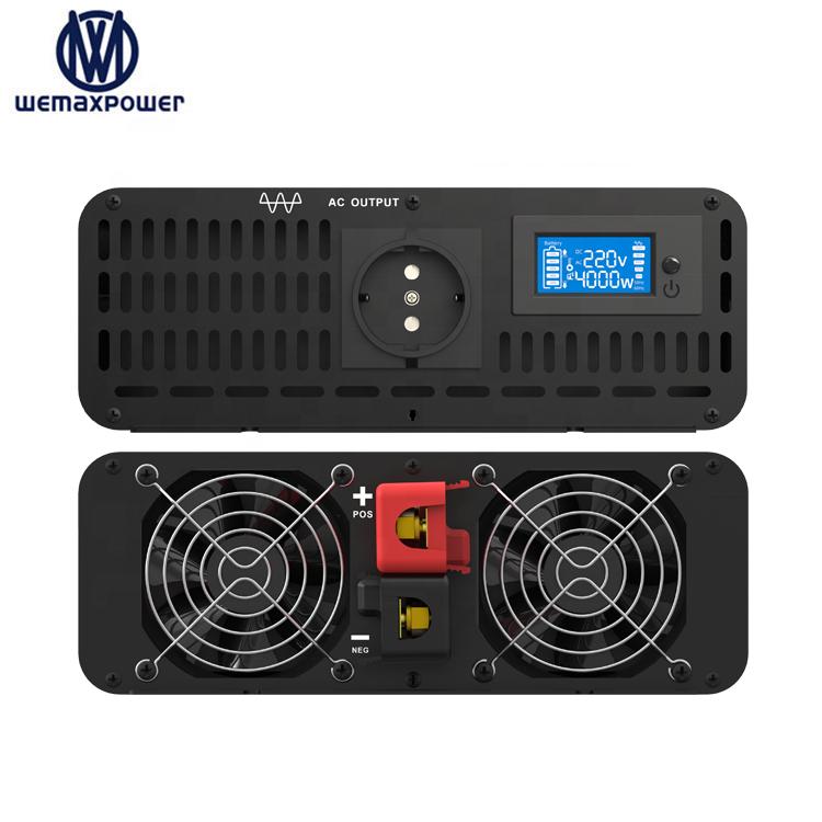 Smart LCD Display 4000W DC to AC 12V 24V 48V to 220V 230V 240V High Frequency DC AC 4000w Watts Pure Sine Wave Power Inverter