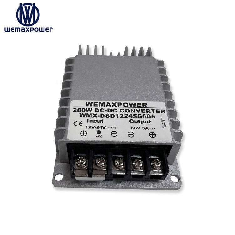 High Efficiency 12v to 56v 5a Dc to Dc Voltage Regulator 5amp 12vdc Step up 56vdc boost Converter