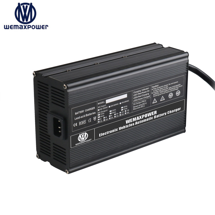 WEMAXPOWER E Rickshaw Electric Vehicle Scooter Wheelchair Lead Acid Lithium Ion LifePO4 25a 12v Battery Charger