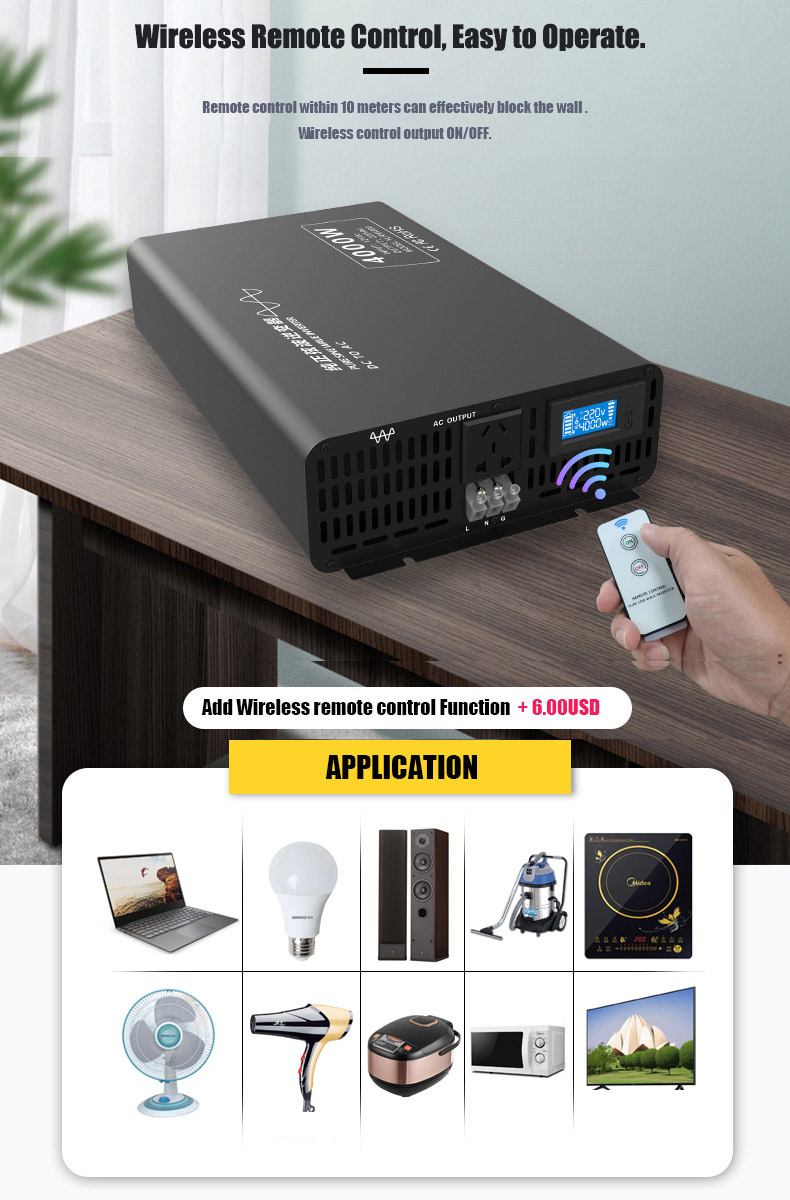 Pure Sine Wave Power Inverter side view