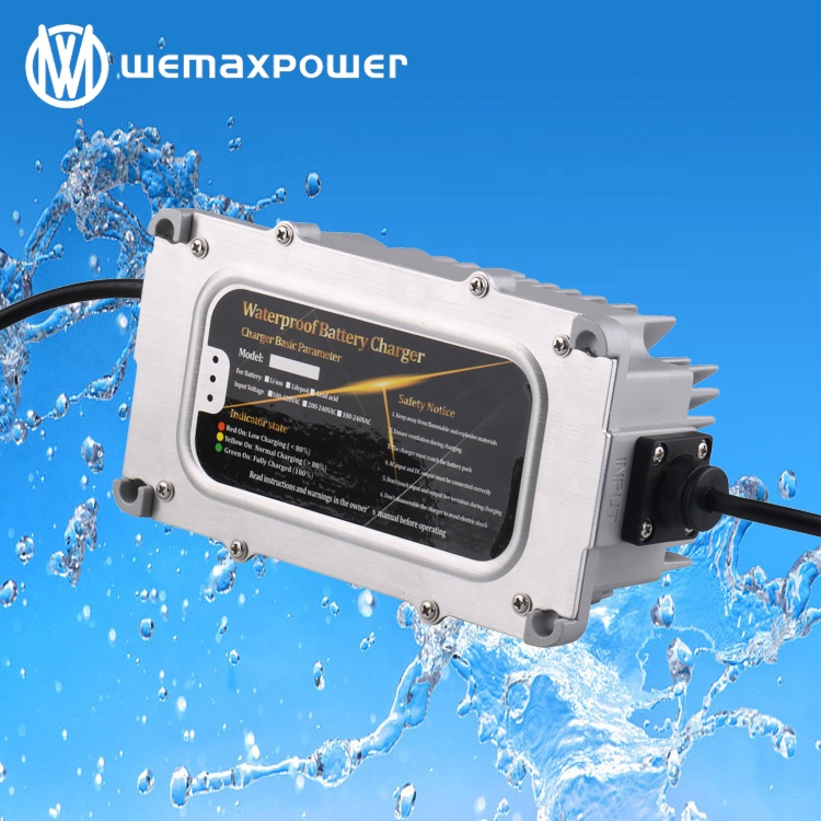 Waterproof 12V-72V Lead Acid Li-ion Lithium Intelligent Smart Portable Battery Charger CE Certified 1 Year Warranty