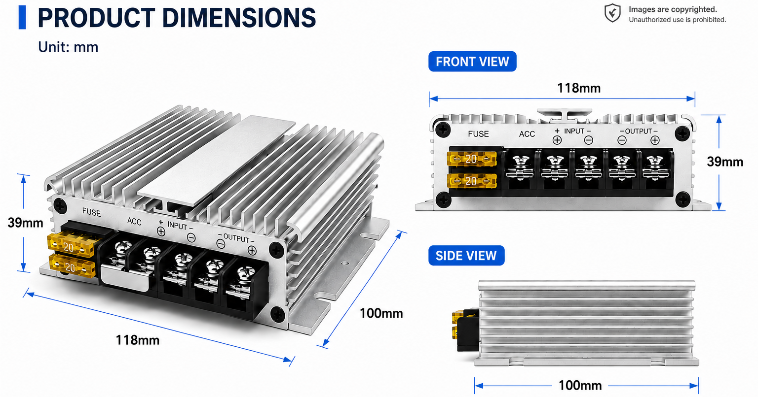 With Fuse ACC Control 40amp Car Voltage Regulator 24V Step up Down 24V Transformer 40a 24Vdc to 24vdc DC-DC Converter