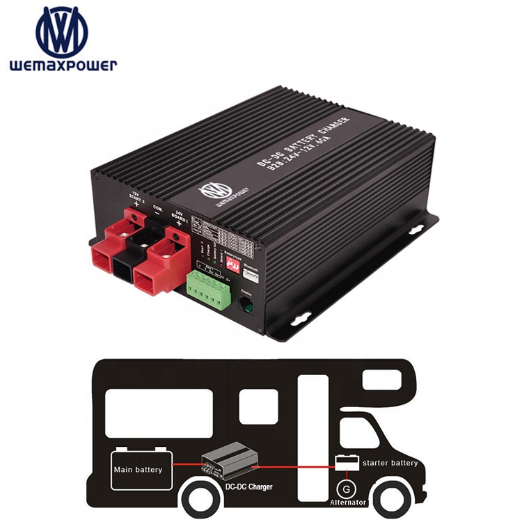 Charge Lead Acid LiFePO4 Lithium Vehicle RV Camper 14.6V 14.7V 12.6V 60A Smart DC DC Portable Aluminum Battery Charger