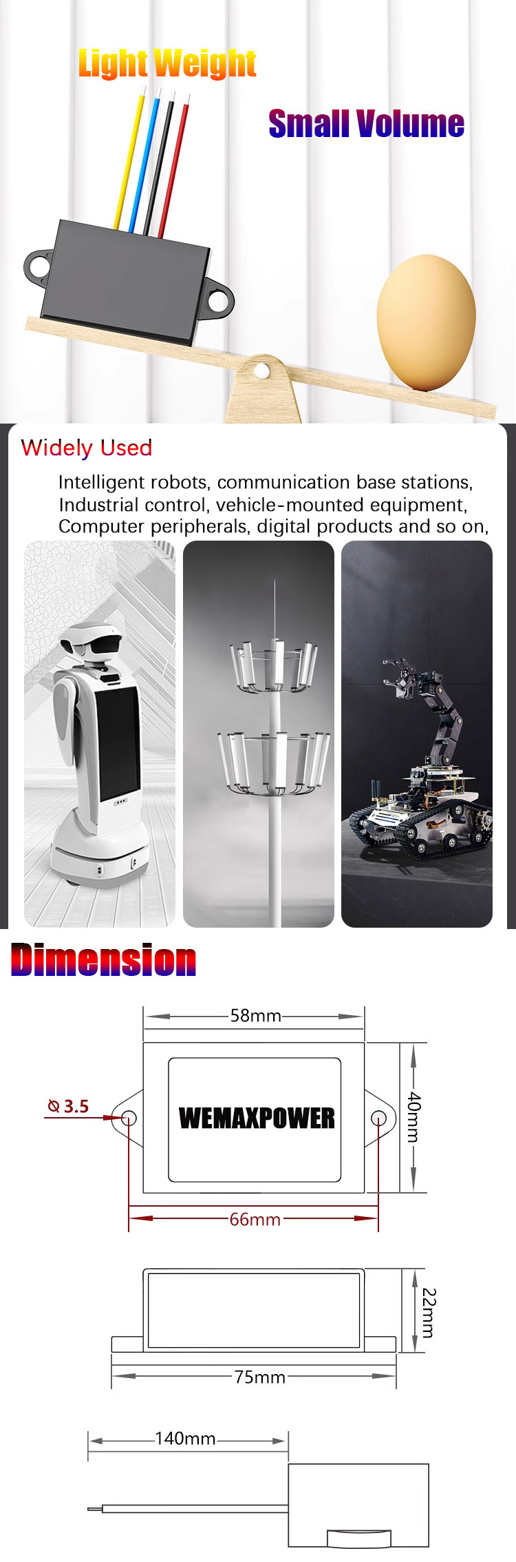 36VDC 48VDC to 12VDC 5A Isolated DC Step Down Converter Single Phase for Motor & Air Conditioner Applications