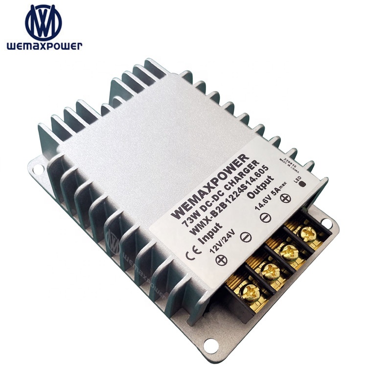 Waterproof IP68 Lead Acid /Li-ION /LiFePO4 Battery on RVs, Exposed Cars, Campers, Ships 12v to 14.6v 10A Dc/dc Charger