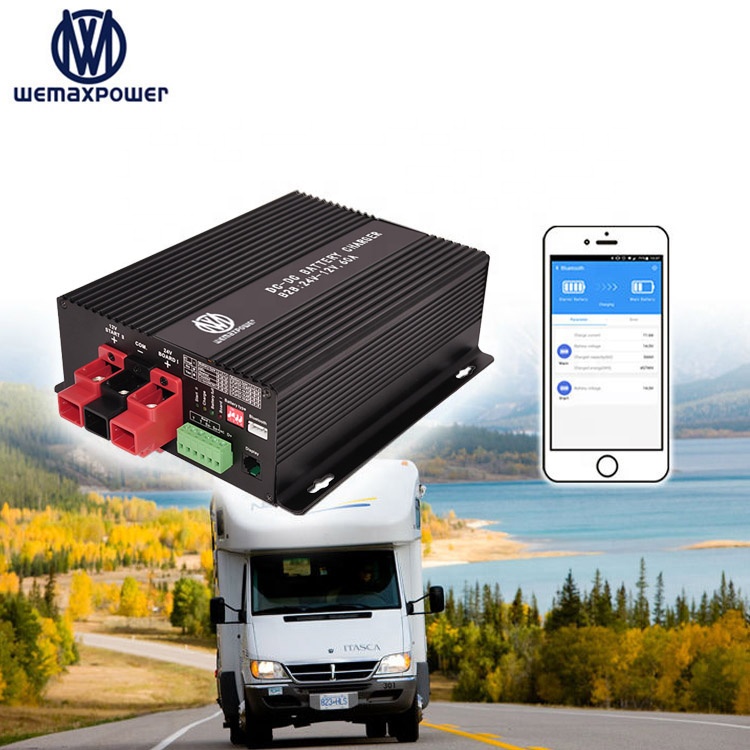 Charge Lead Acid LiFePO4 Lithium Vehicle RV Camper 14.6V 14.7V 12.6V 60A Smart DC DC Portable Aluminum Battery Charger