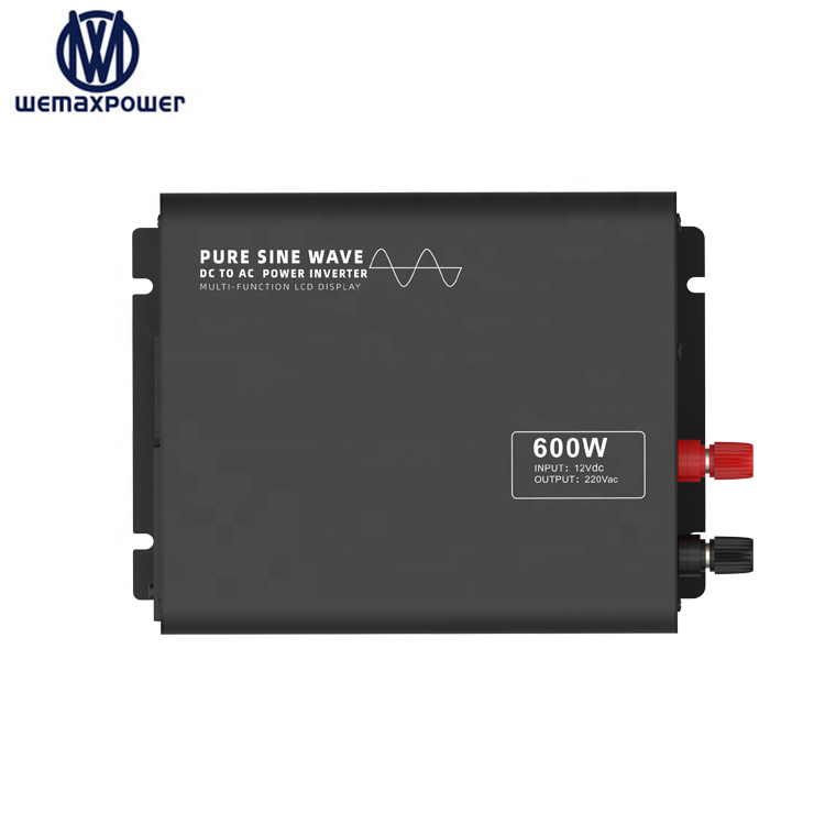 Multi-protection  LCD Display 12V/24V/48V to 120V 60Hz 600Watts 600W DC AC Pure Sine Wave Converter Power Inverter
