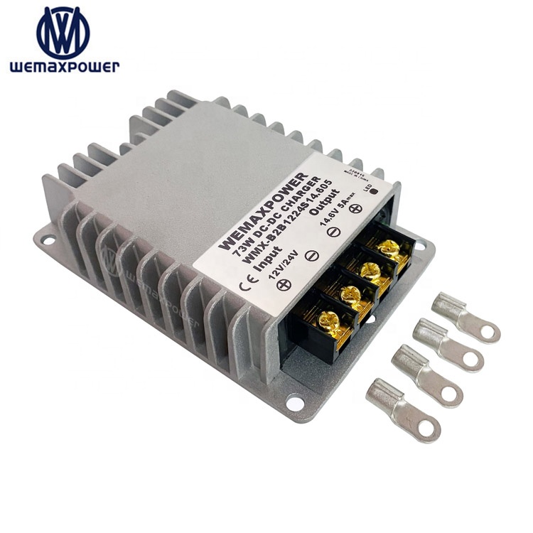 RVs Boat DC 12V-58.4V Single Output DC/DC Charger for Lithium Lifepo4 Battery with IP68 Waterproofing and 5A-60A Current