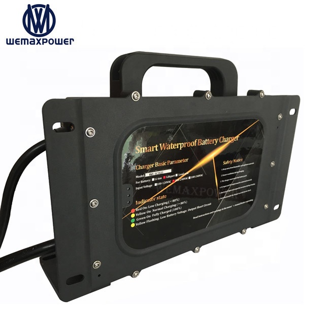 Waterproof 36V 20A CE Certified WEMAXPOWER WMX-BC3620W Portable Battery Charger for Ebike Forklift Golf Cart 42V-44.1V Outputs