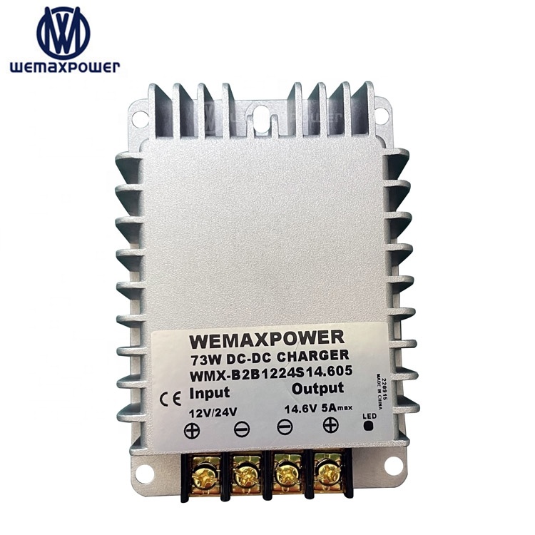Waterproof IP68 Lead Acid /Li-ION /LiFePO4 Battery on RVs, Exposed Cars, Campers, Ships 12v to 14.6v 10A Dc/dc Charger