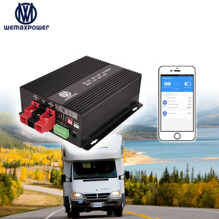 12V to 24V 29.2V 29.4V 25.2V 25A Smart Vehicle RVs DC to DC Step-up Lead Acid LiFe-PO4 Li-ion Battery Charger