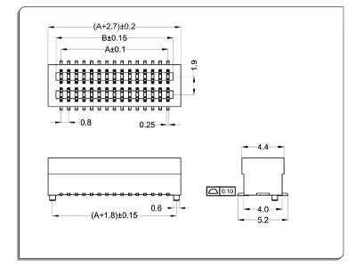 0.8-Dual Row Wafer Female Diagram
