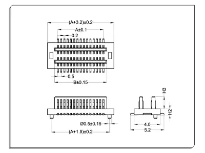 0.5-Dual Row Wafer Male Diagram