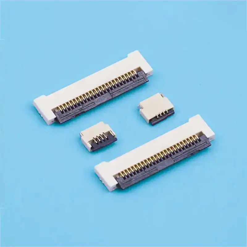 Wholesale 0.5mm Pitch Gold Plated Ultra-Slim 1.0H/1.2H, Push-Down Hinged FPC/FFC Connector, Horizontal SMT, 4-30 Positions Manufacturer, Factories