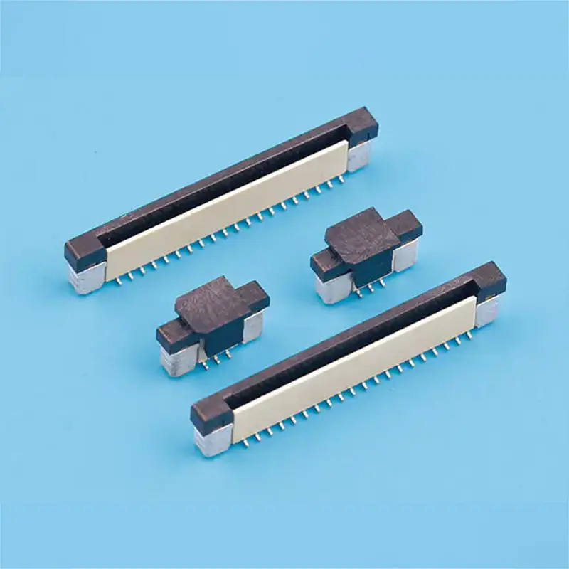 High-Quality FPC FFC Connector 0.5mm Pitch Reverse Standard Orientation 4.5mm Height Vertical SMT Staggered Contacts Flat Plug & Socket Suppliers, Factory