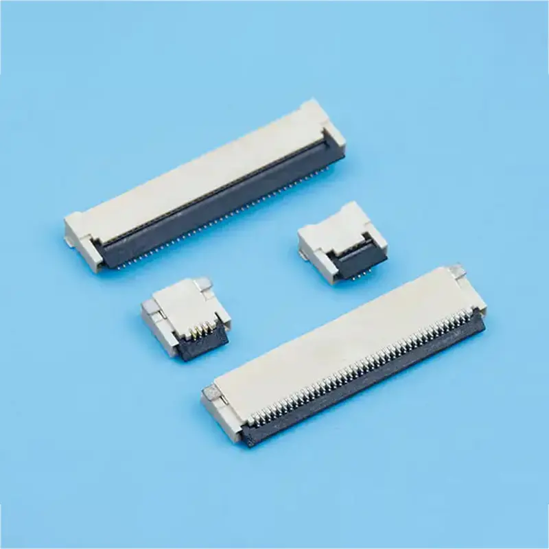 China 0.5mm Pitch Gold Plated Hinged Flip-Lock FPC/FFC Connector, Horizontal SMT, 4-60 Positions Factories, Factory