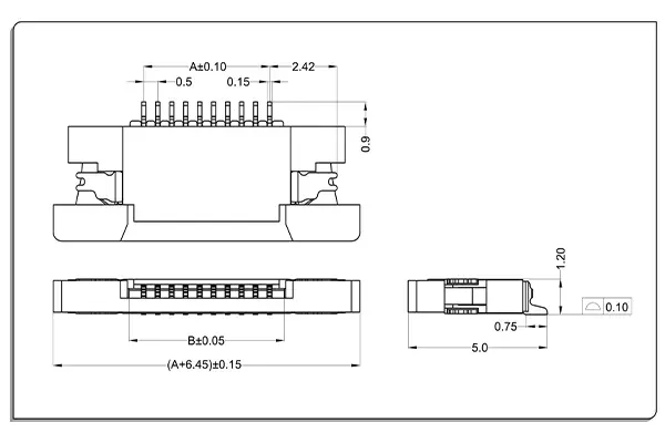 ZIF R/A Upper contact drawing