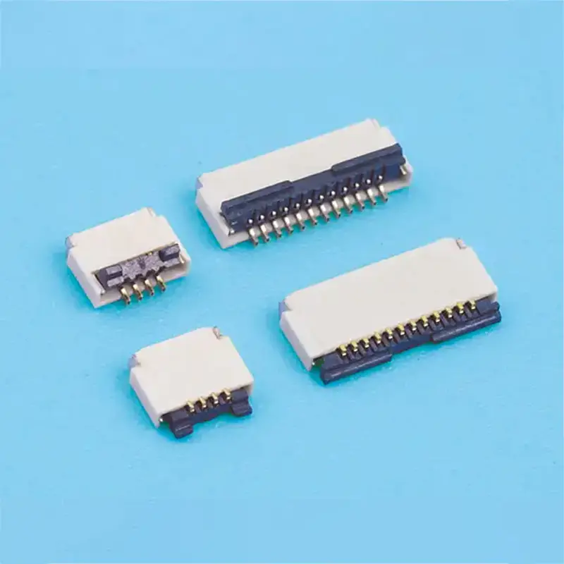 Wholesale 0.5mm Pitch Gold Plated Ultra-Slim 1.0H/1.2H, Push-Down Hinged FPC/FFC Connector, Horizontal SMT, 4-30 Positions Manufacturer, Factories