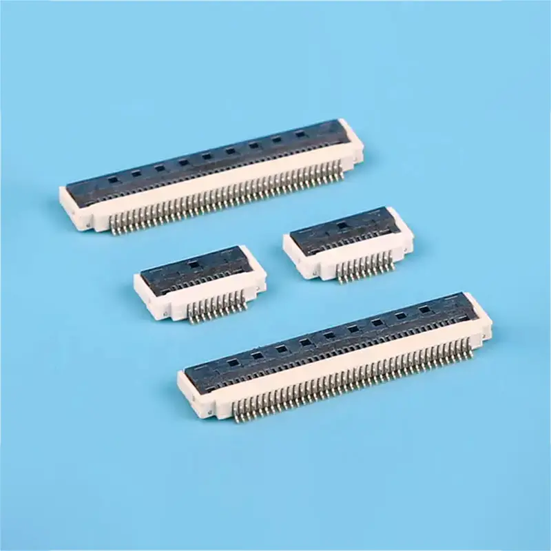 China 0.5mm Pitch Gold Plated Bottom-Entry FPC/FFC Connector, Butterfly Lock Flip-Type, 2.0mm Height Manufacturer, Factory