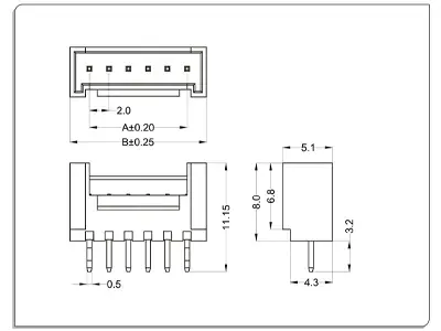 Wafer Dimension Drawing WT200YL WT200YW