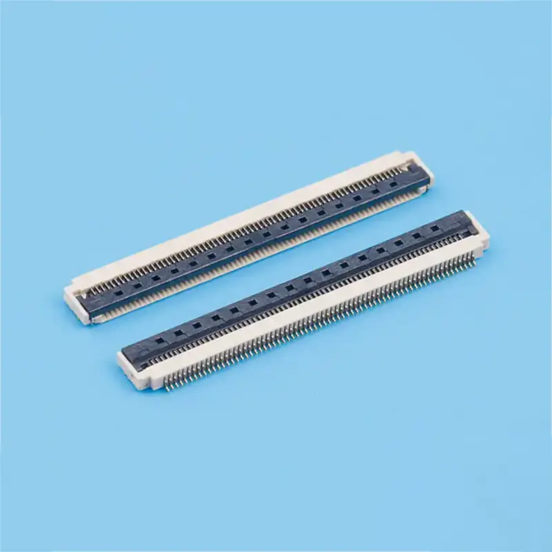 China 0.5mm Pitch Gold Plated Bottom-Entry FPC/FFC Connector, Butterfly Lock Flip-Type, 2.0mm Height Manufacturer, Factory