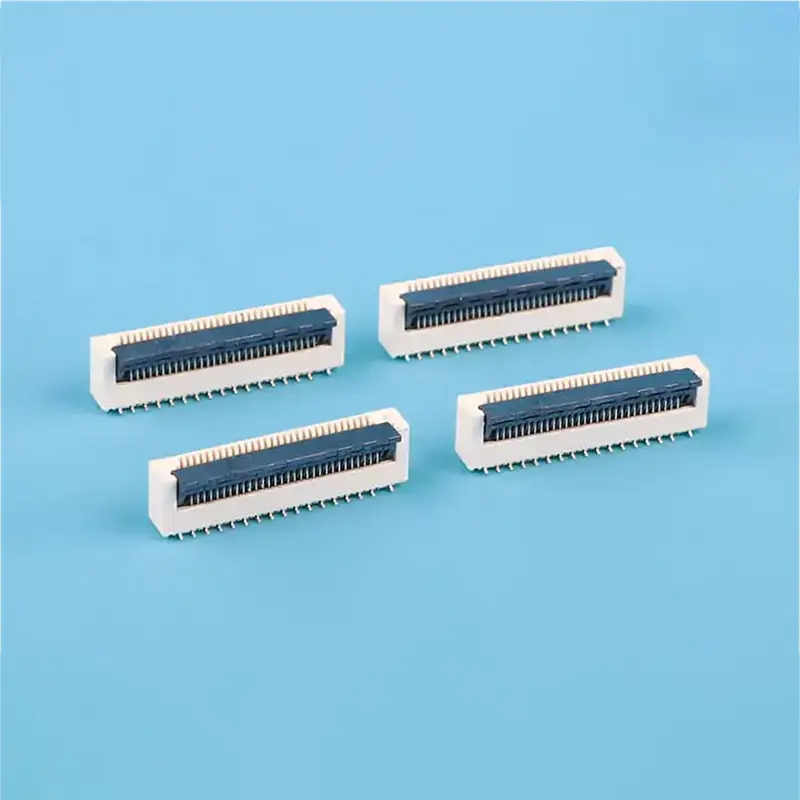 Wholesale ‌FPC FFC 0.5mm Pitch Vertical SMT 5.2H 5.4H Flip-Cover Latch Connector Suppliers, Factories