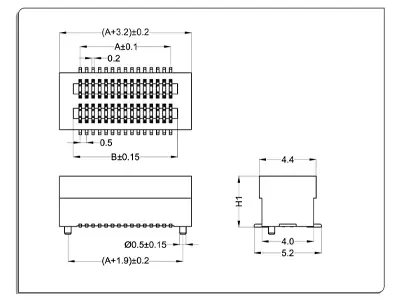 0.5-Dual Row Wafer Female Diagram