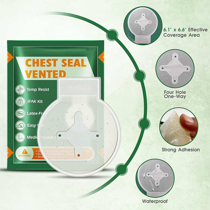 Transparent Chest Seal Vented Dressing for Patient Rehabilitation Therapy Supplies