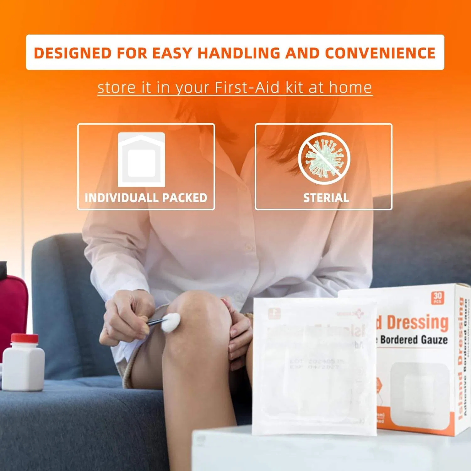 Carbou Surgical Sterile Wound Dressing Basic Medical Burns Treatment Care 10X10cm