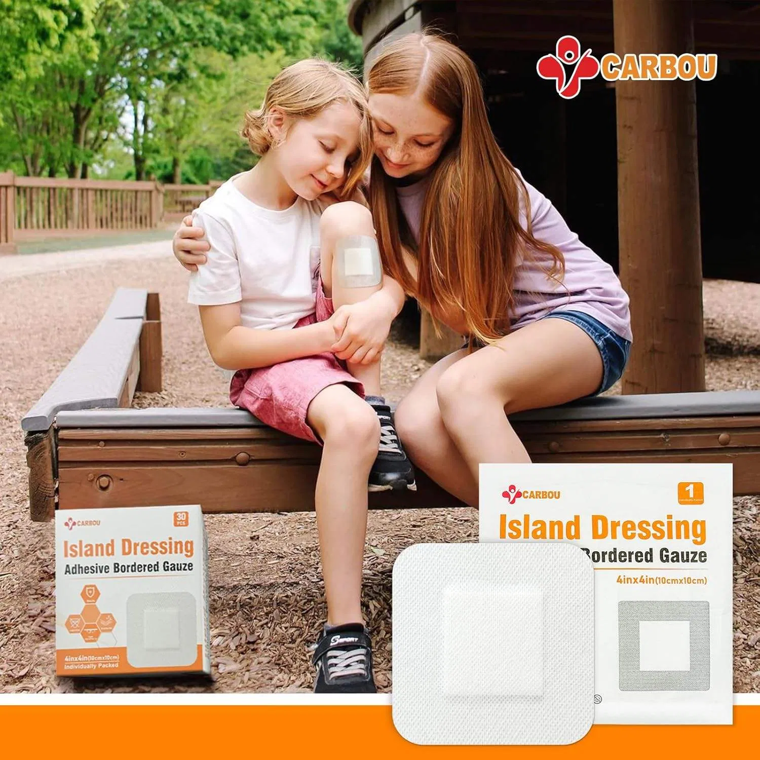 Carbou Surgical Sterile 10X10cm Wound Dressing Basic Medical Burns Treatment Care