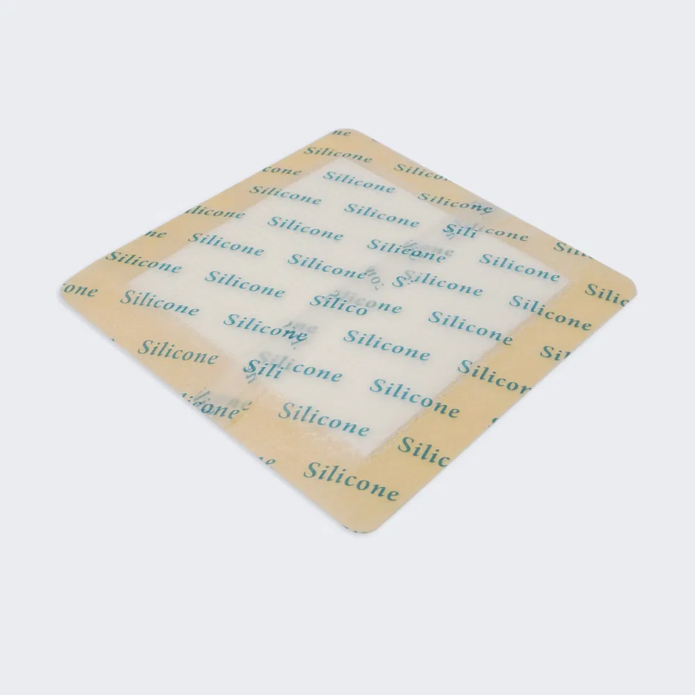 Silicone Foam Dressing with Border, 4*4'', with FDA CE Certificate, Adhesive Wound Dressing Bandage for Wound Care