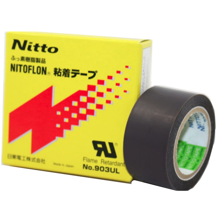 Nitto 903 Single-Sided Polytetrafluoroethylene (PTFE) Film-Based Tape, Silicone High Temperature Resistant Tape