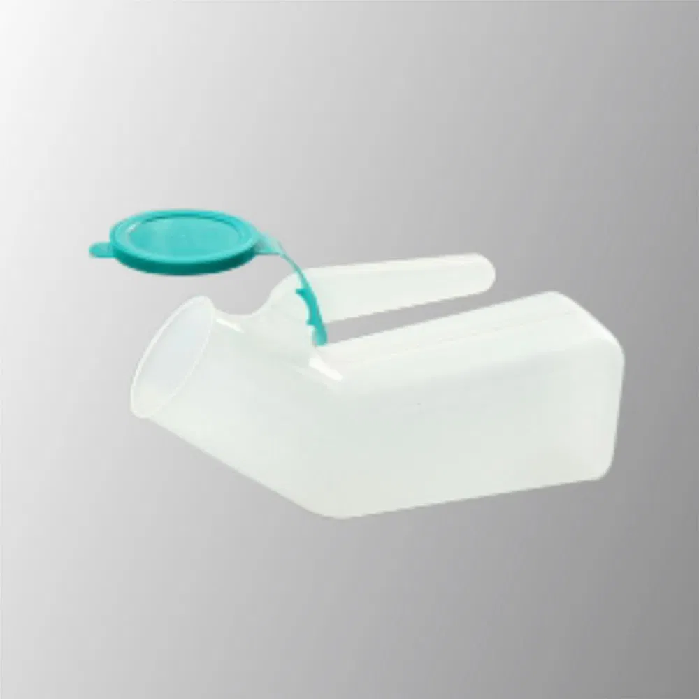 White PP Medical 1000ml Scaled High-Temperature Disinfection Male Urinal with Cover