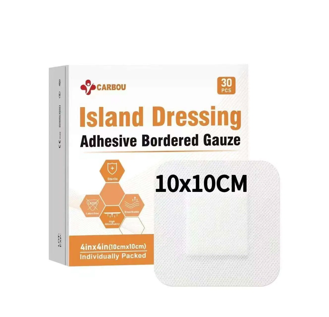 Carbou Surgical Sterile 10X10cm Wound Dressing Basic Medical Burns Treatment Care