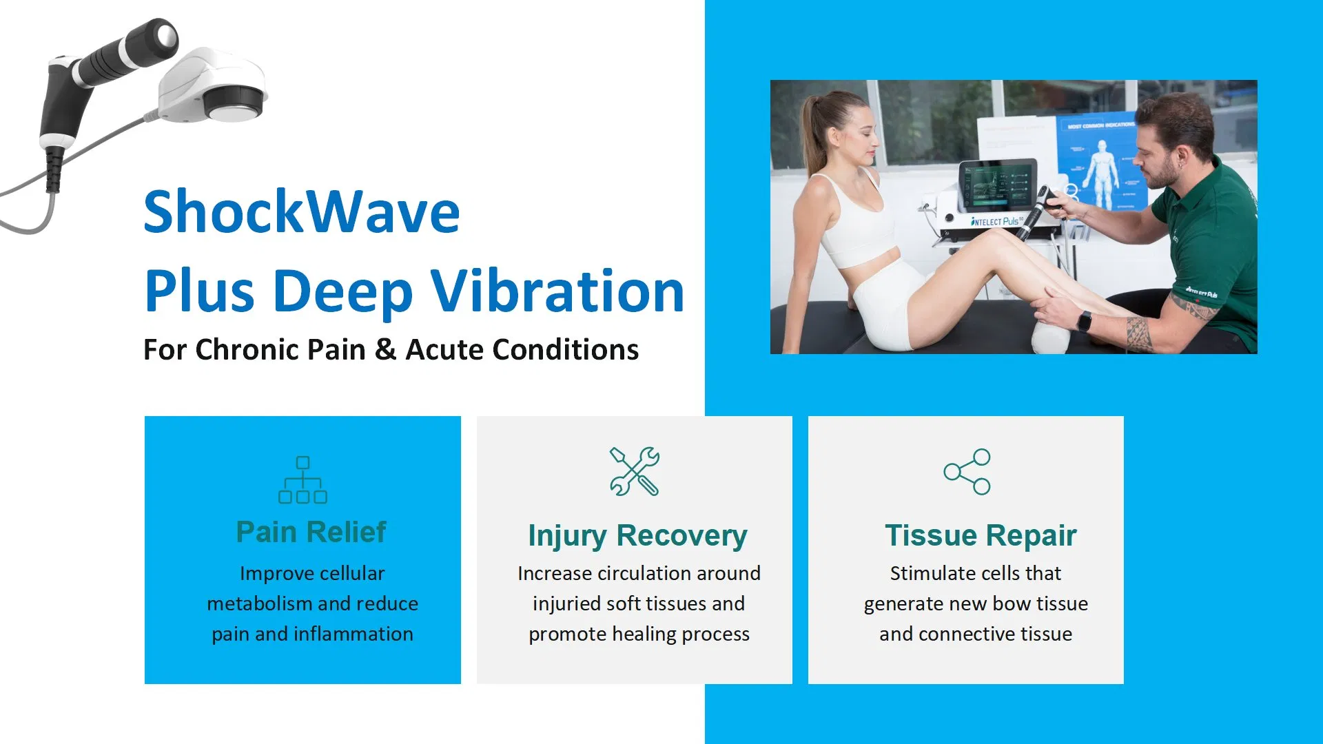 2 in 1 Strong Power Pneumatic CE Approved Air Pressure Shock Wave Ultrasound Therapy Equipment Medical Device