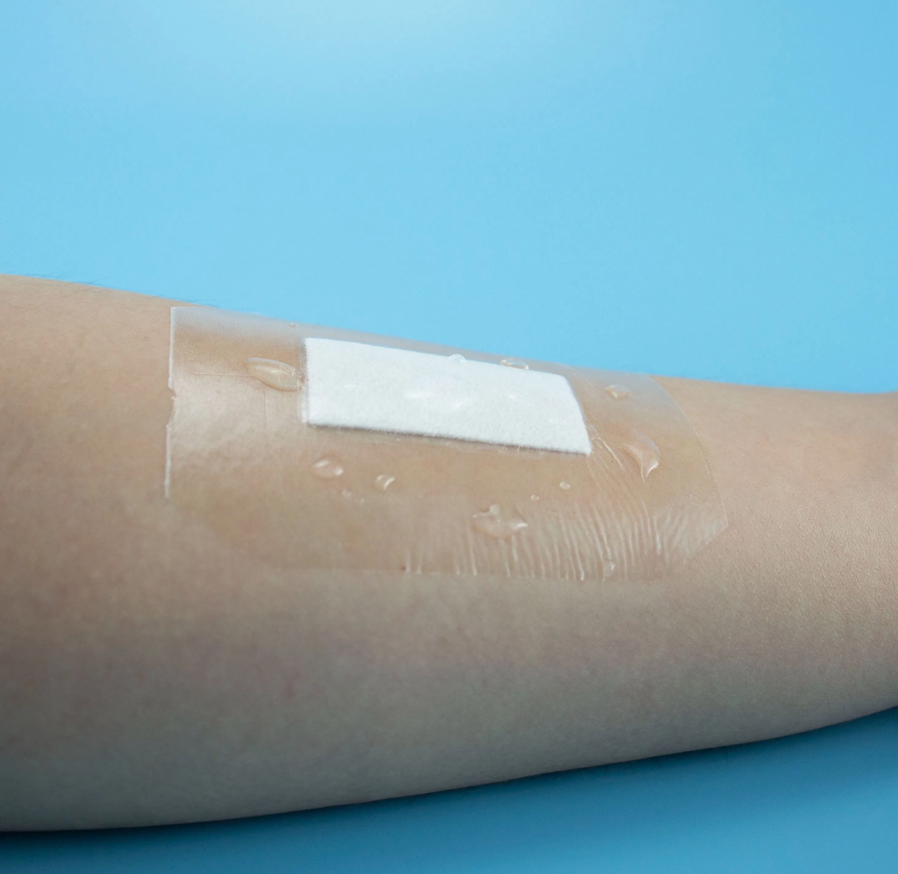 Sterilized Waterproof Transparent PU Film Wound Dressing with Absorbent Pad Wound Care