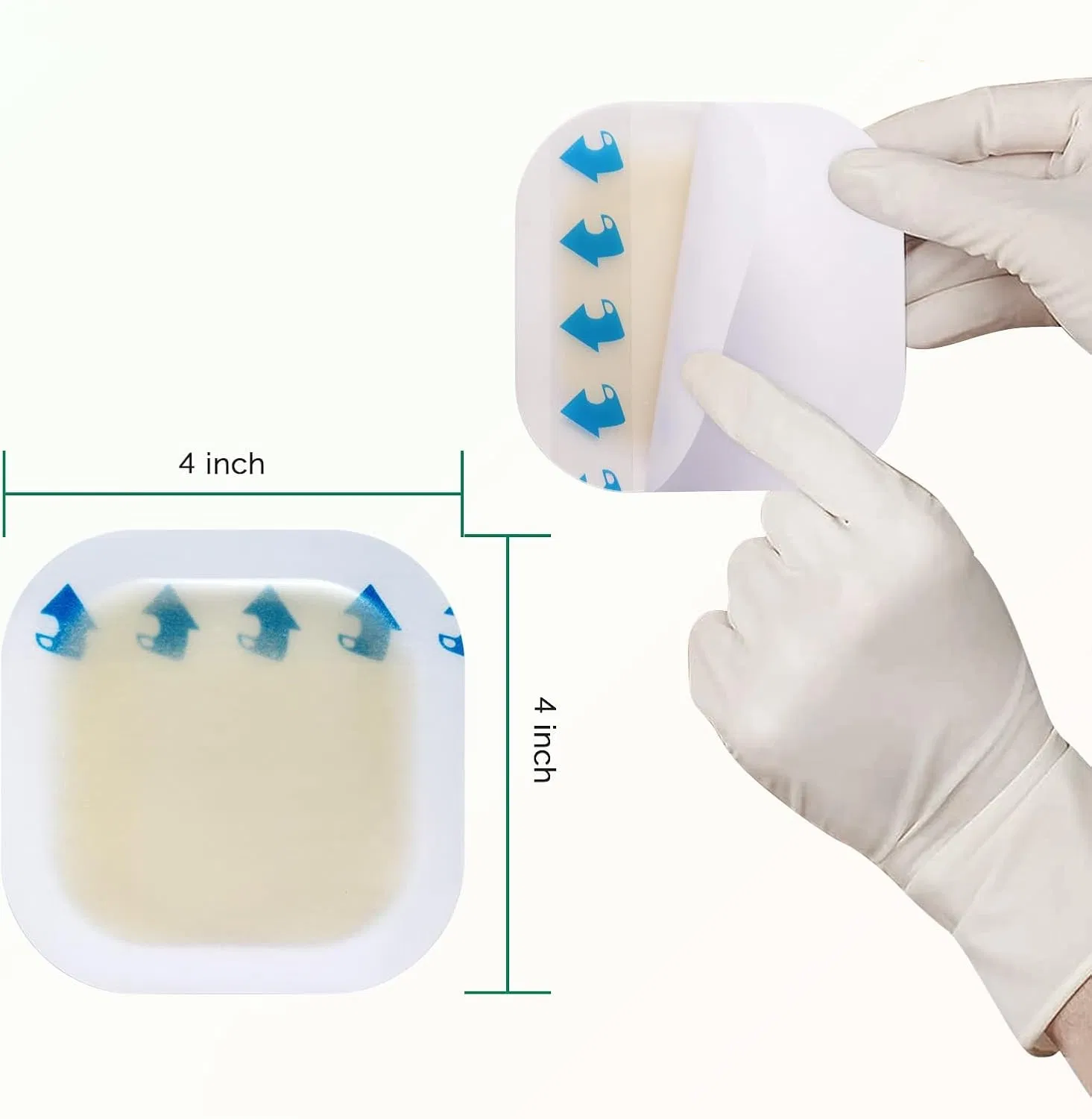 Hydrocolloid Wound Dressing with Border Waterproof Self-Adhesive Bandage 4''*4''