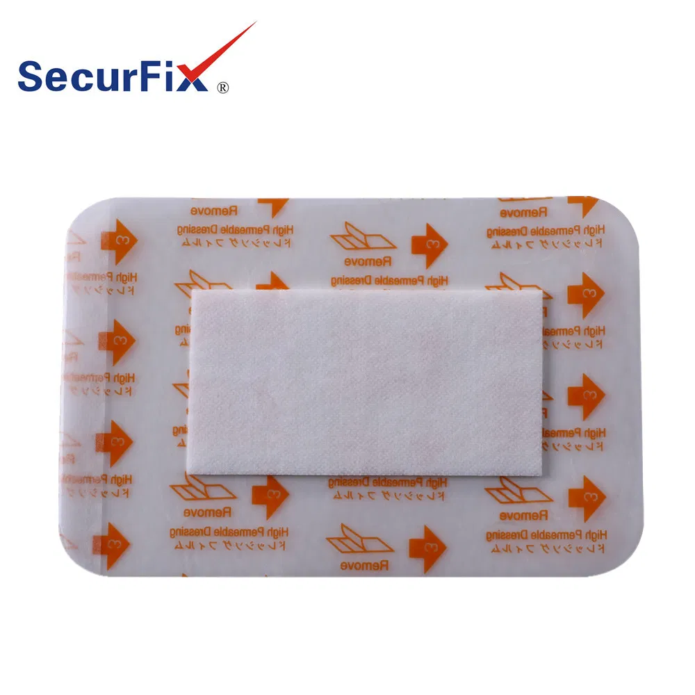 High Permeable Transparent Wound Dressing Waterproof Post Operation Dressings Grid Pattern Coating